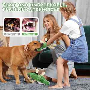 Juguetes Masticables para Perros 2025, Diseño de Cocodrilo, Duraderos, con Sonido, Interactivos, con Papel Arrugado, para Cachorros en Fase de Dentición - Product Image 4