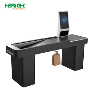 Highbright Modern Unmanned Self <b>Checkout</b> Desk with Shopping Bag Hooks for Supermarket Retail Stores - Product Image 1
