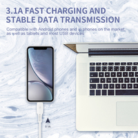 Câble de données Type-C à charge rapide 3.1A de 1 mètre, conducteur en cuivre pur, compatible avec les téléphones mobiles Android, les écouteurs et divers appareils
