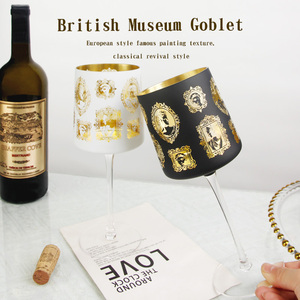 Ensemble de verres à <span class=keywords><strong>vin</strong></span> Offre Spéciale soufflé à la main électroplaqué British Museum Series 2 gobelets à <span class=keywords><strong>vin</strong></span> noir et blanc à longue tige pour fête et <span class=keywords><strong>restaurant</strong></span> - Product Image 3