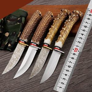 Cuchillo Bowie EDC para exteriores con mango de plástico imitación hueso, OEM personalizable, DIY, multifuncional, hoja de acero inoxidable 3CR13 con punta de gota - Product Image 1