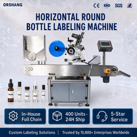 Station d'étiquetage horizontale entièrement automatique Orshang pour petits flacons de 10 à 30 mm – Laboratoire, Boissons, Soins du consommateur