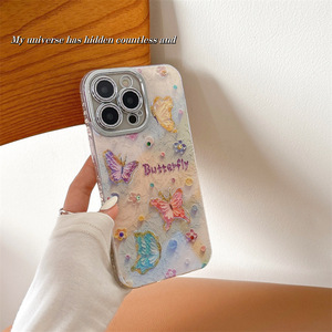 Bao Gồm Tất Cả Gió Rhinestone Bướm Điện Thoại Di Động Trường Hợp Đối Với Phụ Nữ Drop-Resistant TPU Bìa Tương Thích Đối Với Apple Cho iPhone 15 - Product Image 3