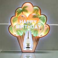 Présentoir à Bouteille de Champagne LED Personnalisé en Forme de Ballon, Glorificateur Joyeux Anniversaire pour Décoration de Soirée en Boîte de Nuit