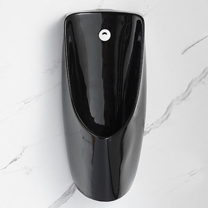<span class=keywords><strong>Urinoir</strong></span> mural en céramique noire à détection automatique pour hommes, idéal pour les hôtels commerciaux et les toilettes publiques - Product Image 1