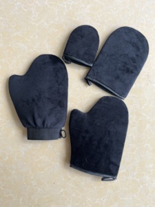 Gant applicateur en microfibre noir marron rose, étiquette privée, gants de bronzage en velours doux auto-bronzant avec pouce - Product Image 5
