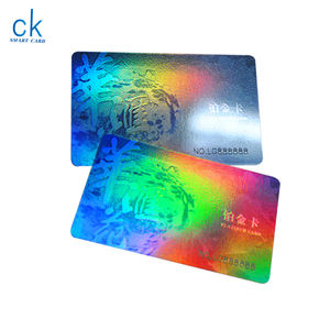 最高の価格顧客サンプルカスタマイズされたレーザー素材ギフト挨拶ありがとうカードPVCフィルムレーザークラフトホログラムレインボーVIPカード - Product Image 3