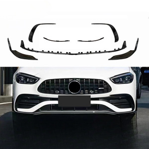 Kits de carrosserie avant en plastique ABS Lèvre de pare-chocs avant noire Lèvre avant de voiture pour W206 Mise à niveau vers C43 <span class=keywords><strong>AMG</strong></span> Sport <span class=keywords><strong>Line</strong></span> - Product Image 6