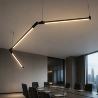 Luminaire suspendu géométrique DGLUX DIY pour restaurant, café, bureau, salle d'exposition, lampe suspendue linéaire personnalisée, rotative à 360 degrés