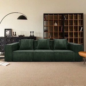 Canapé d'angle moderne de luxe <span class=keywords><strong>pour</strong></span> salon, mobilier rectangulaire 2-3 places, rembourrage en velours côtelé, emballé sous vide compressé, école - Product Image 2