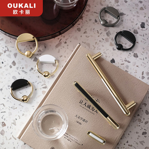 Oukkali grosir furnitur seng logam campuran lemari kabinet dapur menarik hitam putih emas Laci kabinet pegangan kenop pintu - Product Image 2