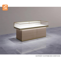 Vitrine ronde de bijoux en verre pour comptoir pour salle d'exposition de magasin et présentoir de vente au détail