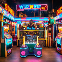 Machine de jeu vidéo de tir pour enfants, simulateur d'arcade de divertissement, thème Western Cowboy, à monnayeur, pour usage intérieur