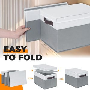 Fabrcic Closet <b>Storage</b> Baskets Bins with Lids Closet Organizers Cubes <b>Storage</b> Box for <b>Clothes</b> Toys Blanket - Product Image 6