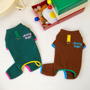 Baju monyet anjing peliharaan, jumpsuit anjing flanel 4 kaki gaya sederhana musim gugur musim dingin - Product Image 1