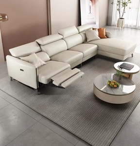 Canapé en cuir de cabine de <span class=keywords><strong>première</strong></span> <span class=keywords><strong>classe</strong></span>, sofa italien minimaliste de luxe, canapé <span class=keywords><strong>à</strong></span> fonction électrique pour trois ou quatre personnes - Product Image 2