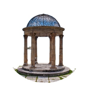 Pérgola Exterior <span class=keywords><strong>de</strong></span> Diseño Personalizado, Columnas <span class=keywords><strong>de</strong></span> Piedra Talladas a Mano, Gazebo <span class=keywords><strong>de</strong></span> Mármol para Uso en Hoteles - Product Image 1