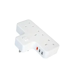 Top seller for UK standard 3 pin plugs with 2 usb power strip and 1 type c slot power socket suitable for power 3120W electrical