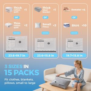 <span class=keywords><strong>Bolsas</strong></span> de Almacenamiento <span class=keywords><strong>al</strong></span> Vacío Amz <span class=keywords><strong>para</strong></span> Viaje con Bomba de Aire Eléctrica Inalámbrica, <span class=keywords><strong>Bolsas</strong></span> de Compresión <span class=keywords><strong>para</strong></span> Maletas, <span class=keywords><strong>Ropa</strong></span>, Ahorro de Espacio - Product Image 2