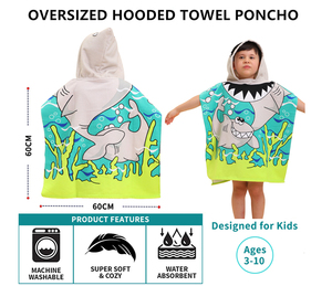 Custom Bath Pool <strong>Children</strong> Beach <strong>Towel</strong> Soft Kids Hooded Beach Poncho Quick Dry Microfiber Hooded Poncho <strong>Towel</strong> - Product Image 2