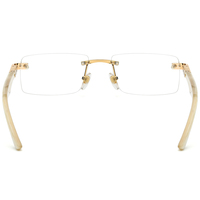 Gafas Borregls de cuerno de búfalo para hombre, nueva marca de diseñador, monturas cuadradas con diamantes, gafas de lujo para mujer, gafas ópticas 0023