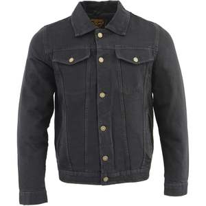 Veste en jean classique noire MDM1015 pour homme en cuir 2025 avec poches pour pistolet - Product Image 2