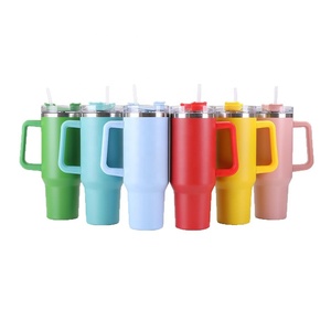 Tasses à café de voyage en acier inoxydable avec couvercle et paille, gobelets isothermes <span class=keywords><strong>Stan</strong></span> 1.0 avec poignée 40oz - Product Image 1