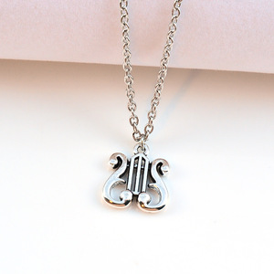 Vente directe bas prix collier note mélomane <span class=keywords><strong>violoncelle</strong></span> guitare pendentif collier court clavicule - Product Image 6