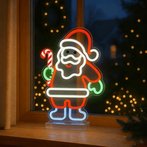 Luz de señal de neón <span class=keywords><strong>LED</strong></span> de Feliz Navidad interior IP65 impermeable personalizada para decoración de pared de fiesta de Navidad iluminación de vacaciones - Product Image 2