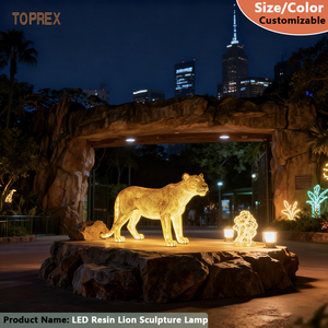 Sculpture Animale LED en <span class=keywords><strong>Fibre</strong></span> de Verre Durable, Motif Artistique Décoratif, Éclairage pour Festival, Zoo, Parc, Jardin, Paysage, Nouvel An - Product Image 3