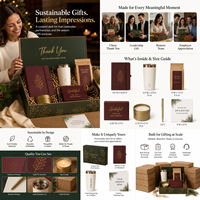 Kit de Escritorio Personalizado y Sostenible para Apreciación al Cliente en Días Festivos, con Tapete de Fieltro, Vaso, Cuaderno de Corcho, Portalápices y Tarjeta