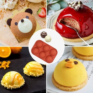 Silicone Chocolate Mold 6 Cavity Hemisphere Shape DIY Cake Molds For Chocolate Making Baking Tools Red Color - Product Image 4