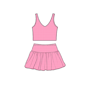 Conjunto Deportivo Infantil para Patinaje y Baile, Top con Cuello en V y Falda Burbuja con Shorts Integrados, Color Personalizado - Product Image 3