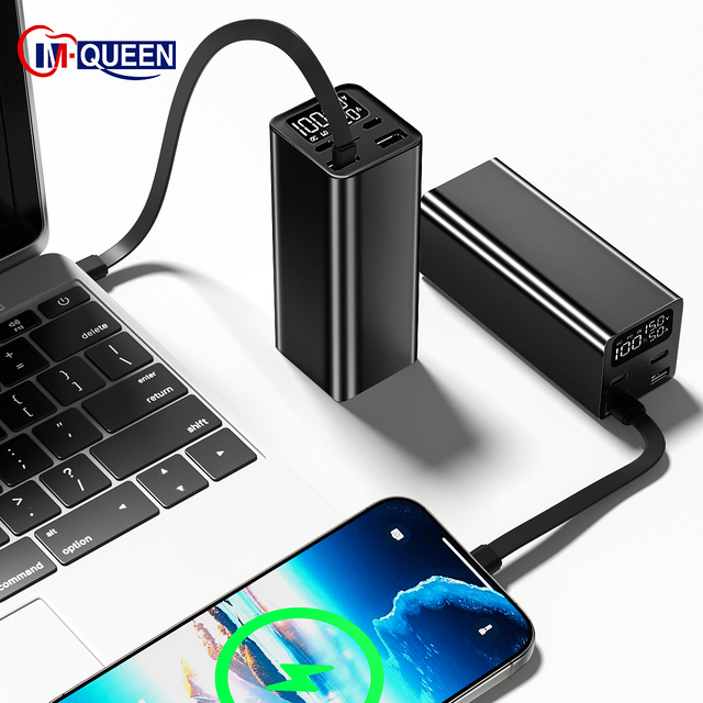 Custom PD 65W 100W Portable Charger Power Bank Fast Charging Mini Mobile Phone and Laptop Bank with 20000mAh Capacity