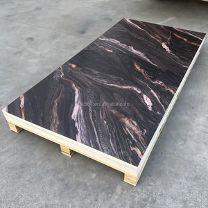 Panneaux muraux en PVC plastique UV imitation marbre noir, <span class=keywords><strong>pierre</strong></span> artificielle - Product Image 6
