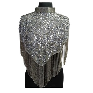 Best Selling Beaded <b>Sequins</b> Cape for Women Stylish Layer for Formal Events and Celebrations Available At Good Price - Product Image 3