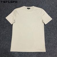 T-shirt fabrikant groothandel t-shirts met lage schouderlijn, zwaargewicht 260g, aangepaste merklogo print, borduurwerk, heren t-shirts