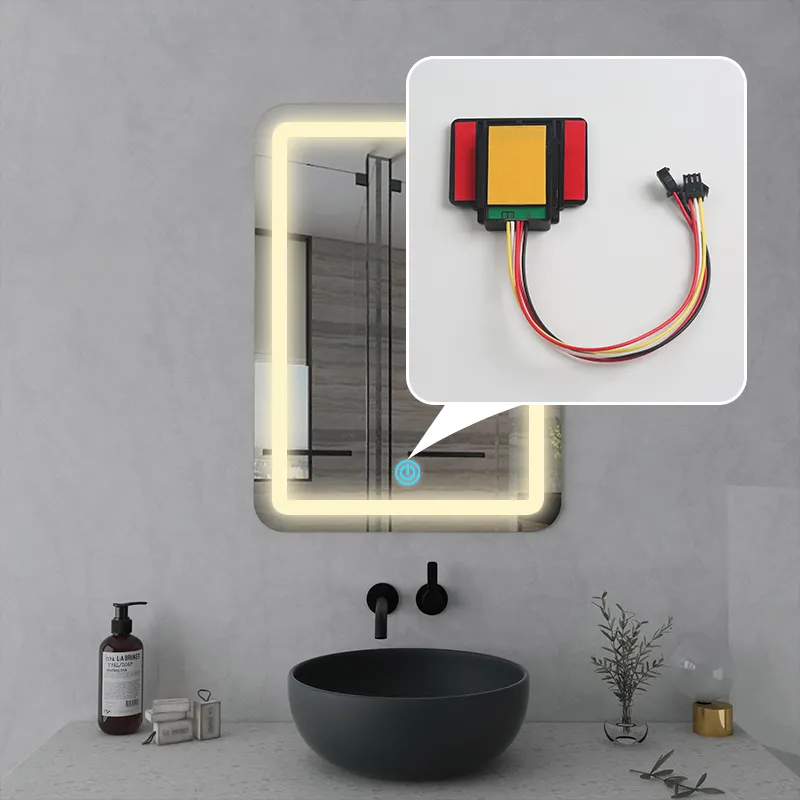 12V 3A Single One Touch Dimmable Button Mirror LED Light CCT Changeable Sensor Touch Control ON OFF Switch