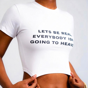 Custom Printed logo Neck Crop Top <b>Tshirts</b> Short t Shirts Women Short Sleeve Custom Crop Tops for Women - Product Image 1