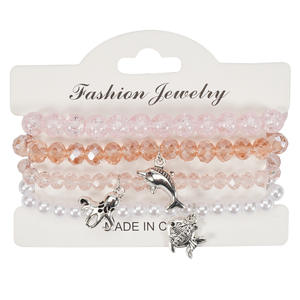 Fashion Jewelry Beaded <b>Bracelets</b> With <b>Shell</b> Charm Multi Layer Elastic Unisex Gift Made In China - Product Image 5