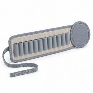 <b>Lipstick</b> <b>Case</b> Stand Up Roll Away Cosmetic Tube Organizer with Elastic Slots Asanoha Jacquard Tie Custom Logo - Product Image 4