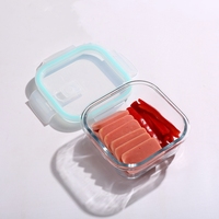 Boîte à lunch portable avec couvercle verrouillable en verre trempé, ustensiles de cuisine, vaisselle, contenants de préparation des repas, ensemble de récipients de stockage alimentaire
