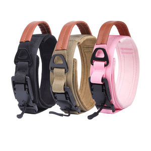 Collar Táctico de Nailon para Perro con Hebilla Automática de Liberación Rápida, Collar de Entrenamiento Vintage para Perros Grandes con Asa de Cuero - Product Image 1