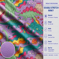 Tissu Minky Imprimé Personnalisé en Polyester Spandex, Tissu Peluche Minky Extensible Lourd pour Couvertures de Filles et Utilisation Automobile – Vente Directe Usine