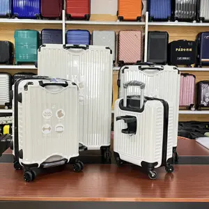 2024 New Cup Holder 4 Suitcase Travel Bags Good quality small inch Luggage large capacity Suitcase