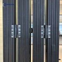 Puerta Plegable de Aluminio de 4 Paneles, Aislamiento Térmico, Doble Acristalamiento Low-E, Insonorizada, Apertura Grande para Exteriores, Patio, Balcón de Villa