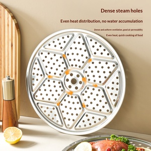 Rejilla Redonda de Acero Inoxidable para Cocinar al Vapor, <span class=keywords><strong>Bandeja</strong></span> Multifuncional para Olla a Presión, Soporte para Cocinar Alimentos al Vapor en la Cocina - Product Image 1