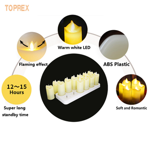 หลอดไฟเทียน <span class=keywords><strong>LED</strong></span> 3โวลต์เหมือนจริง, เทียนทีไลท์สว่างไร้เปลวไฟตกแต่งสำหรับงานแต่งงานงานวันเกิดและงานโรแมนติก - Product Image 6