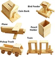 6 Kits de Modèles en Bois pour Enfants : Jouets Éducatifs d'Artisanat et de Construction DIY pour la Menuiserie