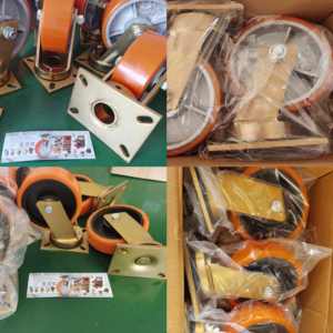 ล้อหล่ออุตสาหกรรมสำหรับงานหนัก2Ton 400KGS 1.5Ton รับน้ำหนักได้2 3 4 5 6 8 10 12นิ้วแกนหมุนเหล็กเบรค PU - Product Image 4